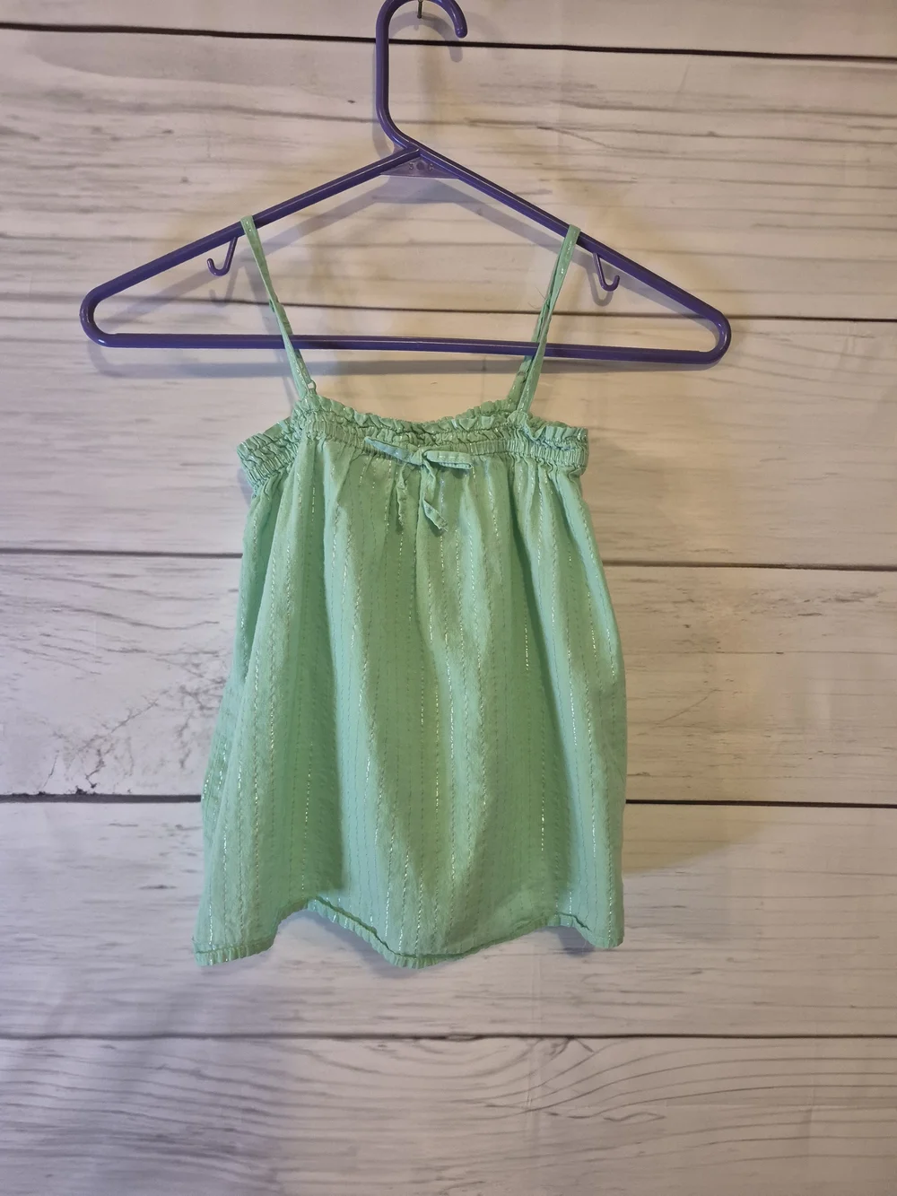 GAP Kids Green Elastic Stretch Top with Metallic Stripes Y2K Size XS 4/5